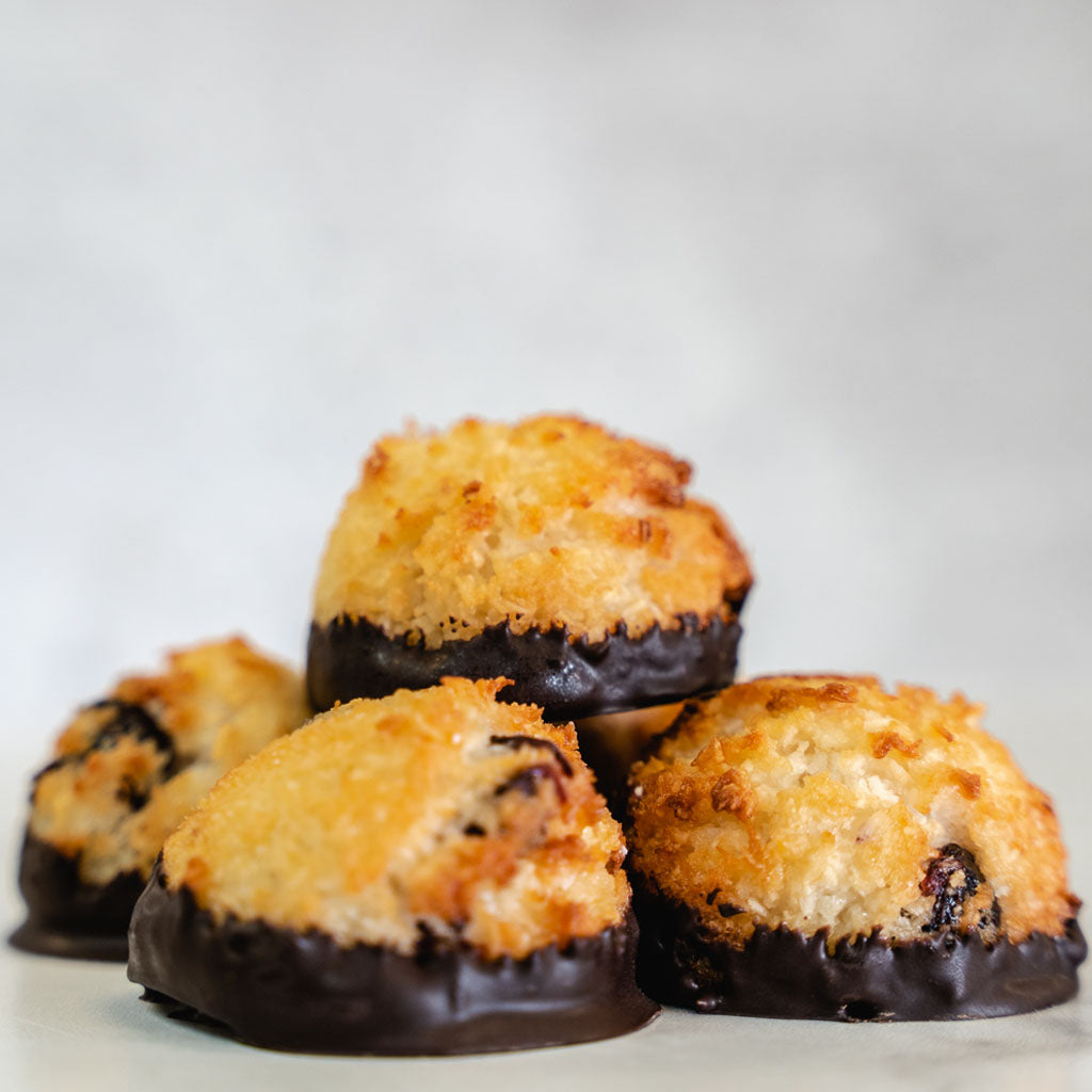 Chocolate-Dipped Coconut Cranberry Macaroons, 6-pack (GF)