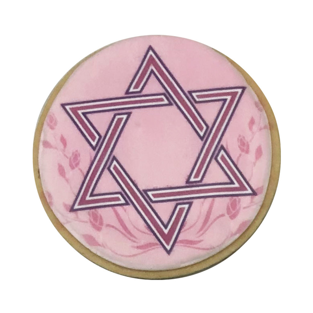 Pink Star of David, round