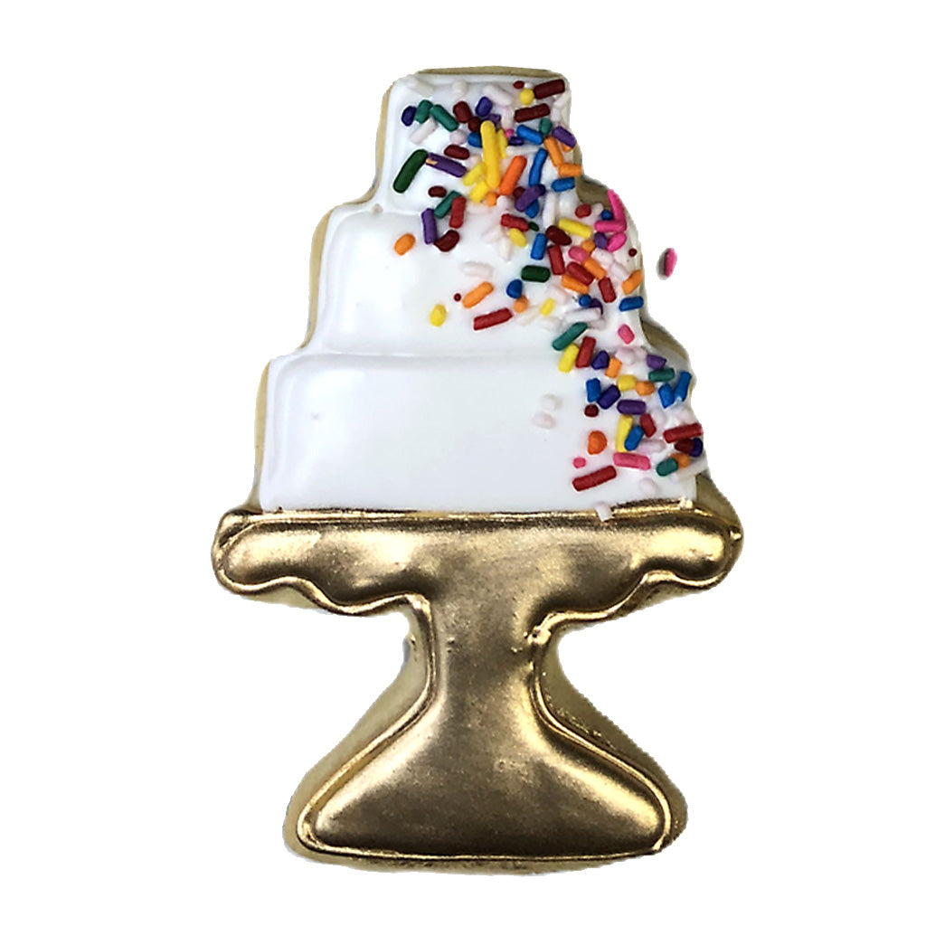 Birthday Cake on a Gold Stand