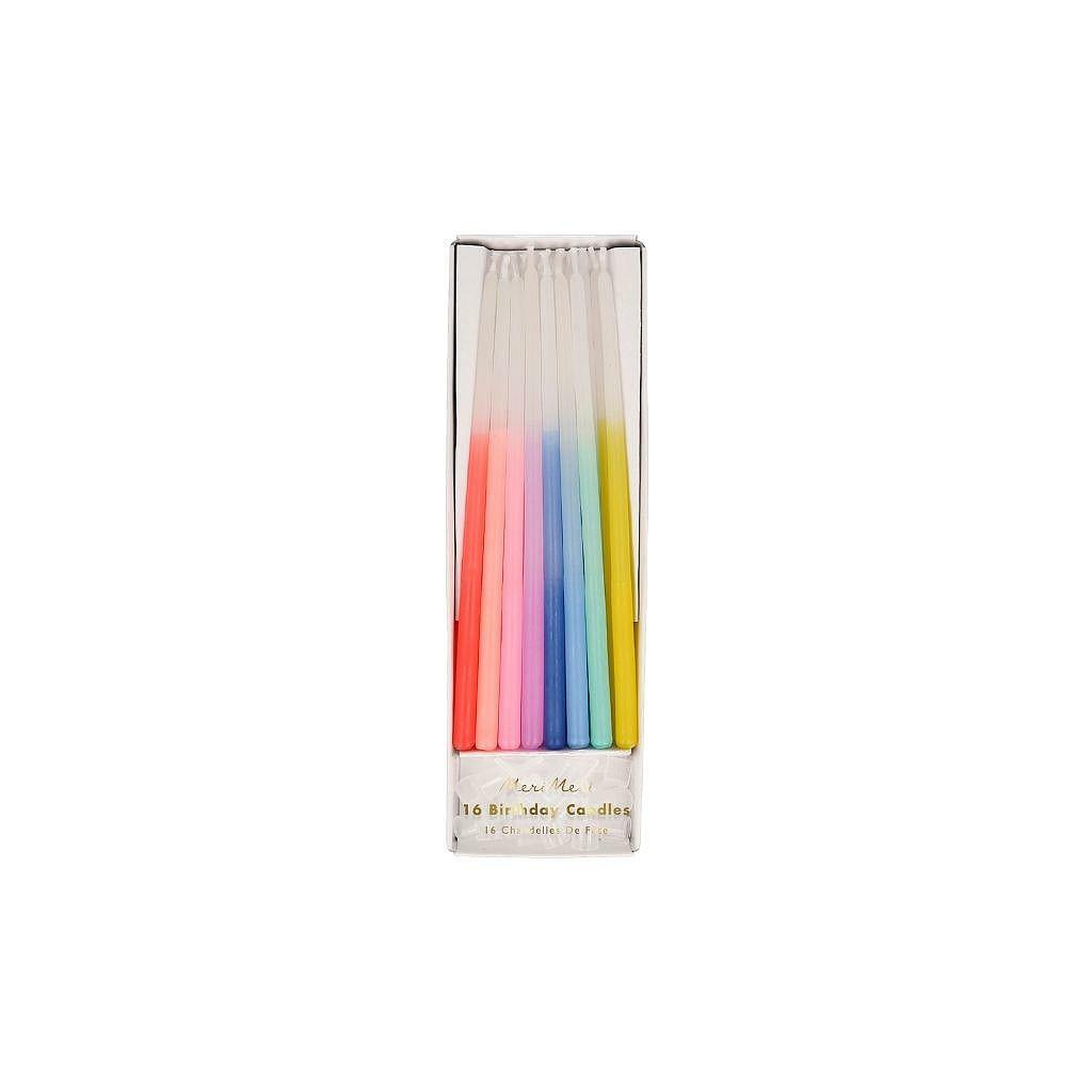 Rainbow Dipped Tapered Candles (x16)