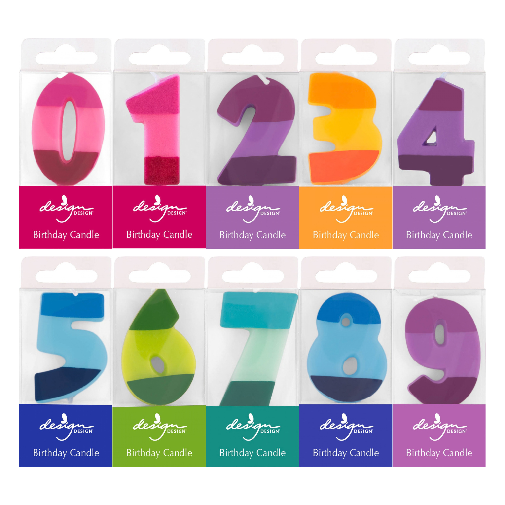 Color Block Number Candles