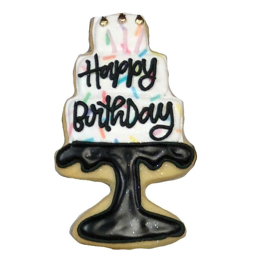 Birthday Cake on Black Stand