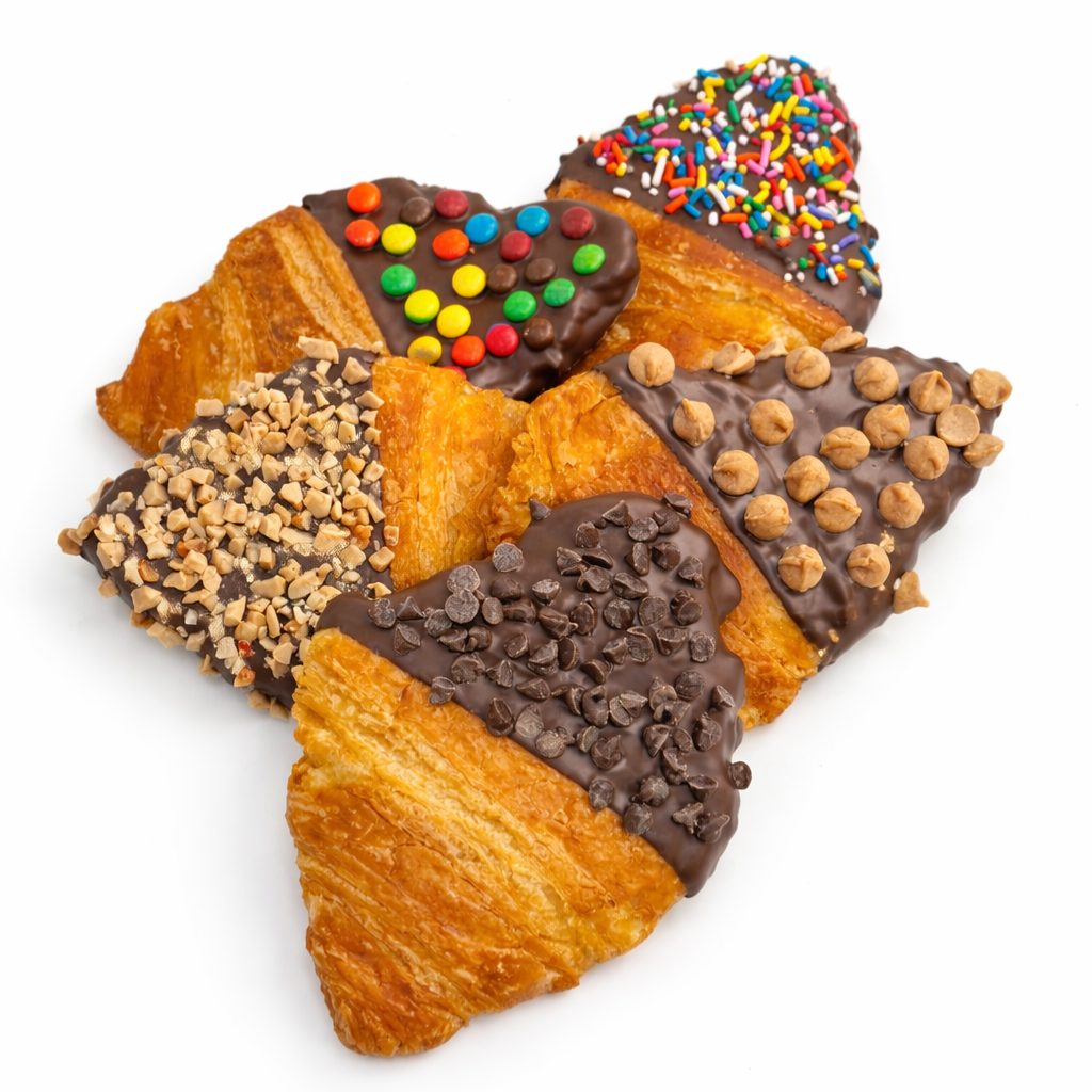 Chocolate-Dipped Smashed Croissants