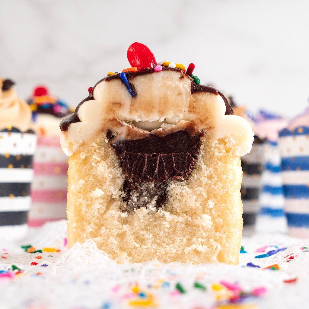 Hot Fudge Sundae Cupcakes