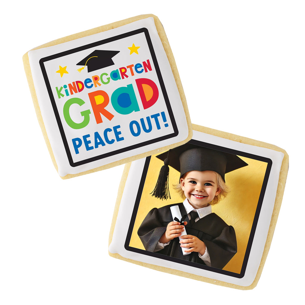 Graduation Photo & Logo Cookies, Square