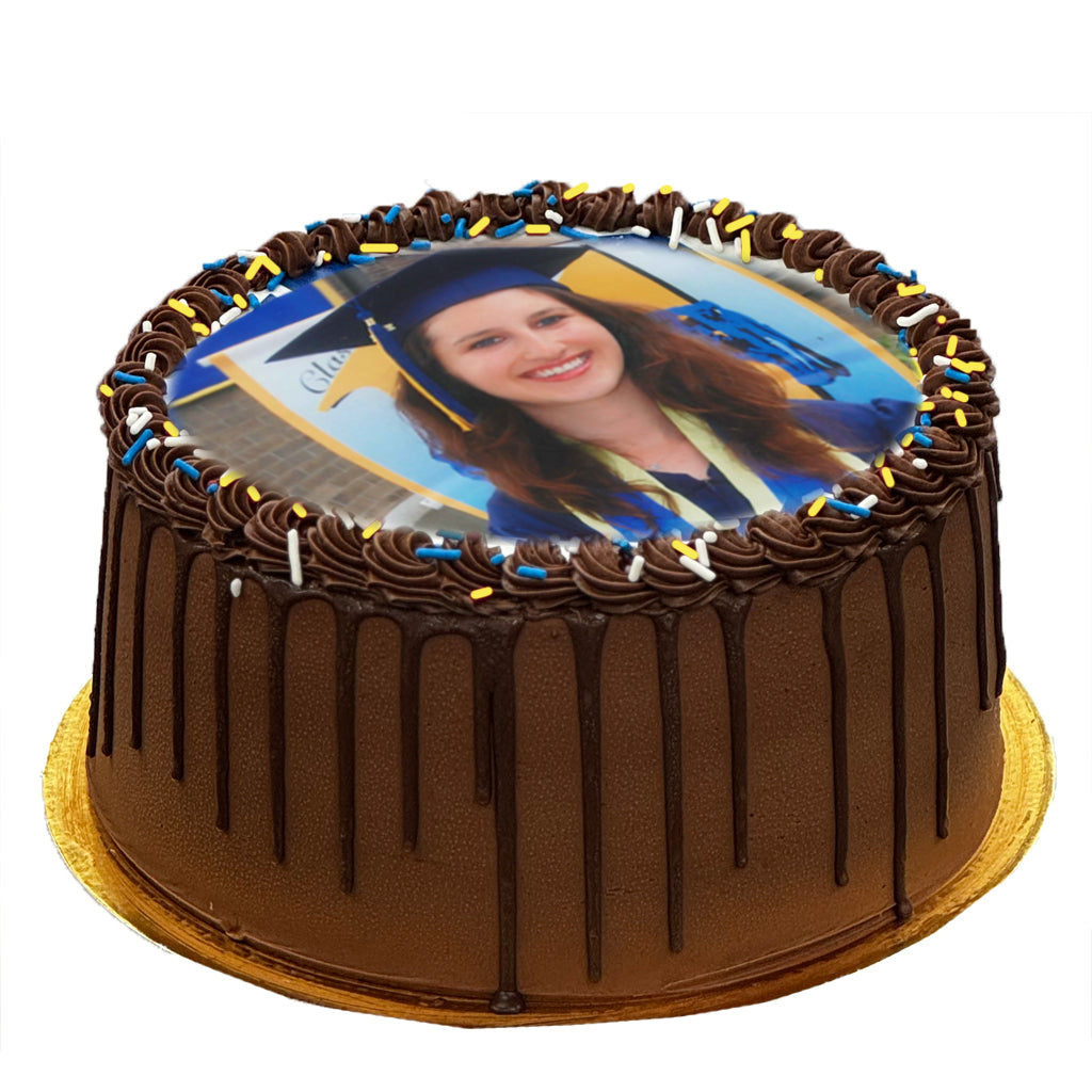 Graduation Photo & Logo Cake, 9-inch