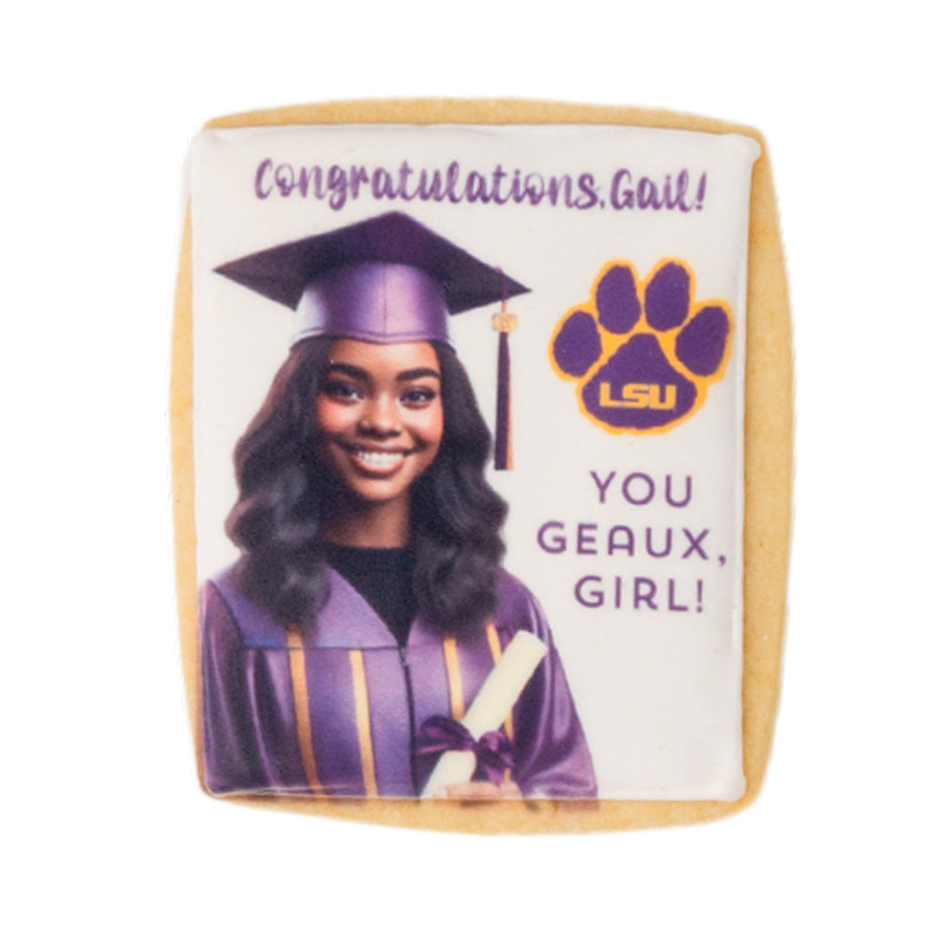 Graduation Photo & Logo Cookies, Rectangle