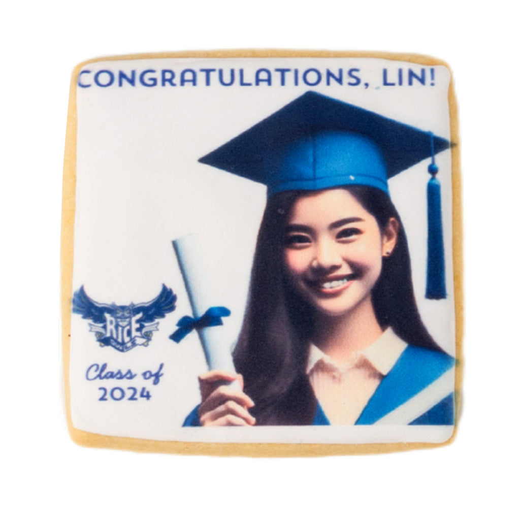 Graduation Photo & Logo Cookies, Square