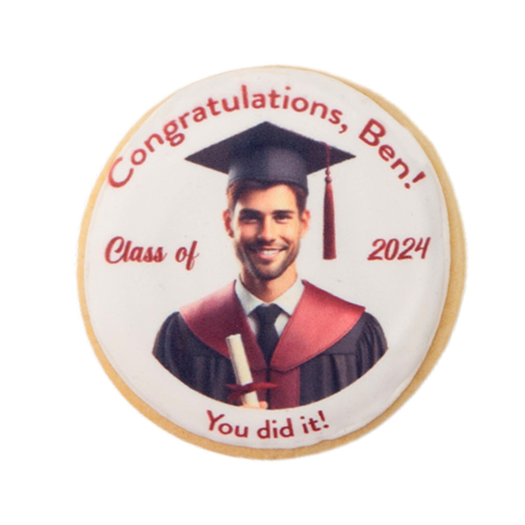 Graduation Photo & Logo Cookies, Round