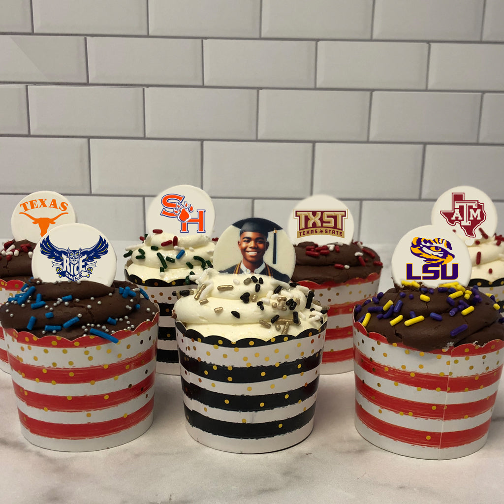 Graduation Photo & Logo Cupcakes