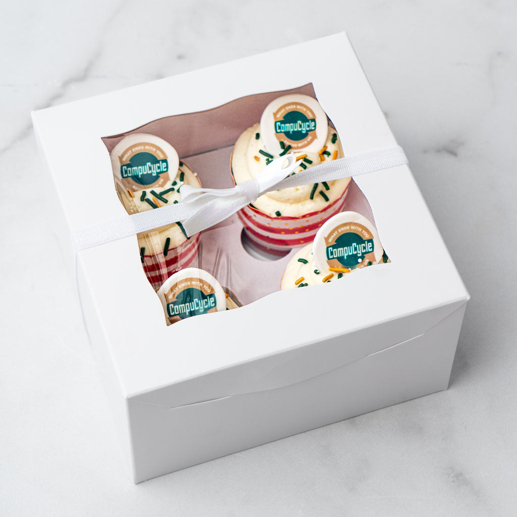 Photo & Logo Cupcake Gift Box, 4-Pack