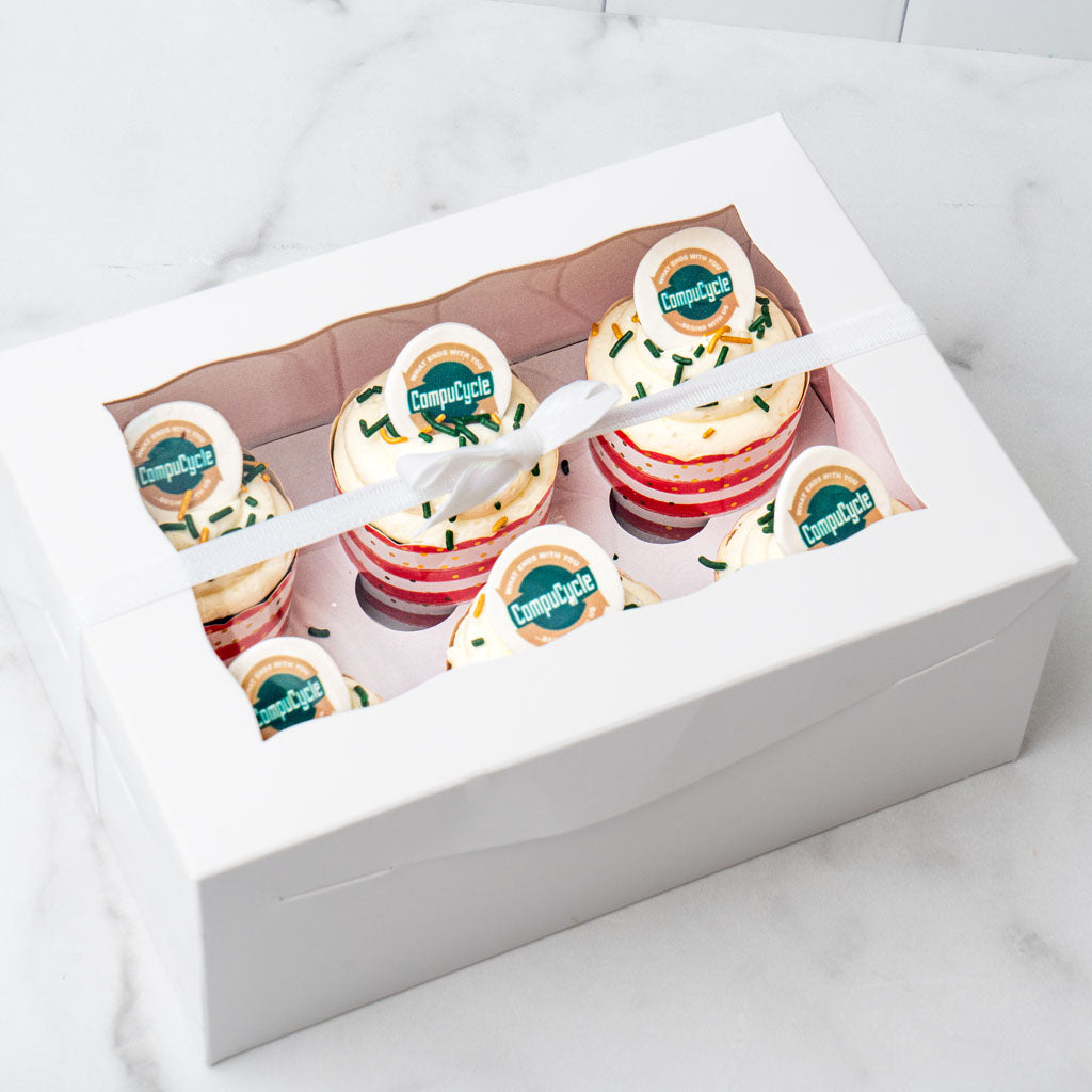 Photo & Logo Cupcake Gift Box, 6-Pack