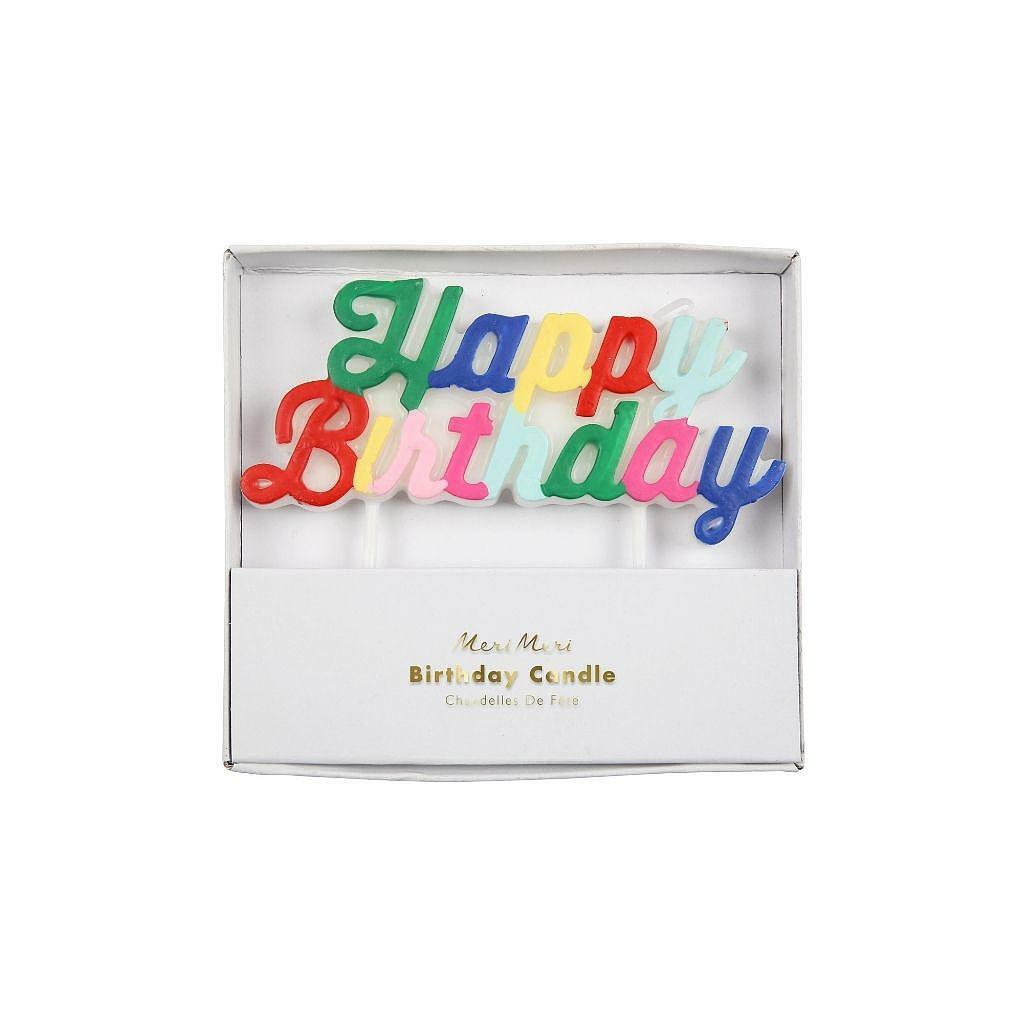 Multicolor Happy Birthday Candle