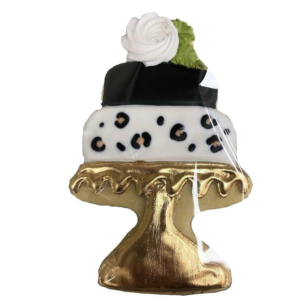 Leopard Cake on Gold Stand