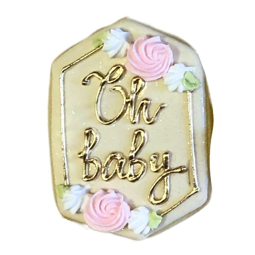 Pink & Gold Oh Baby! Plaque