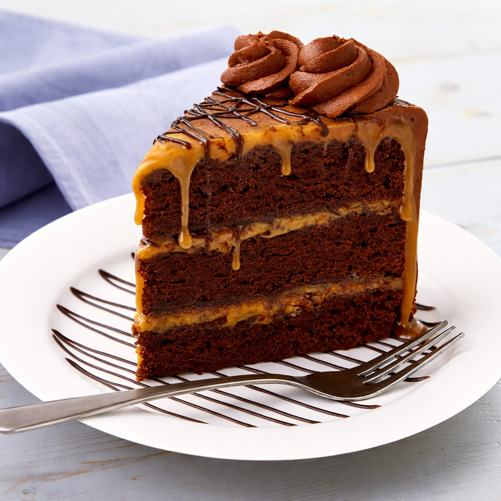 Turtle Candy Cake, Slice
