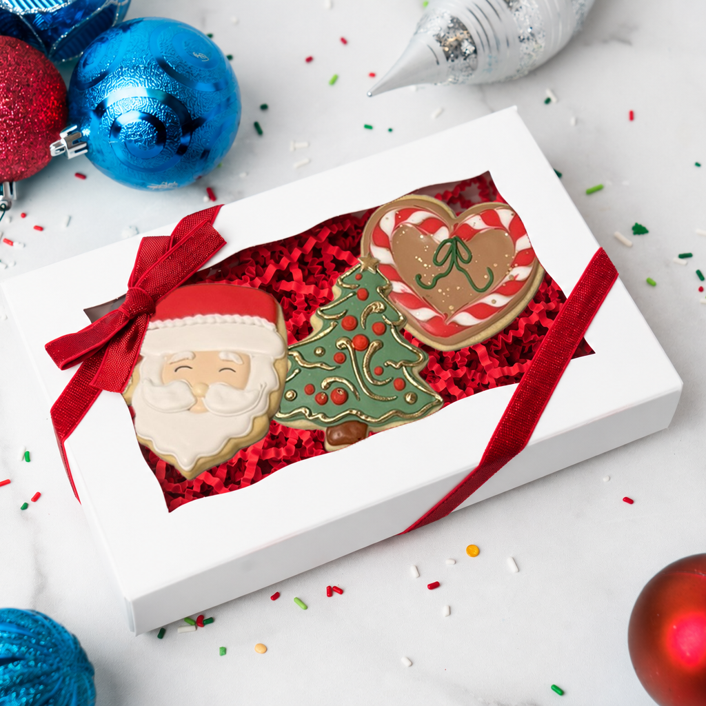 Gift Box of Christmas Butter Cookies, 3-pack