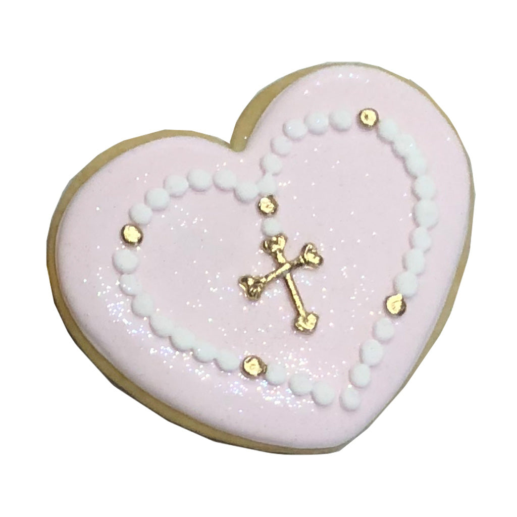 Baptism Rosary Heart